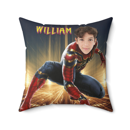 🕷️ Personalized Superhero Pillow 🕸️ – Custom Name & Face for Kids!