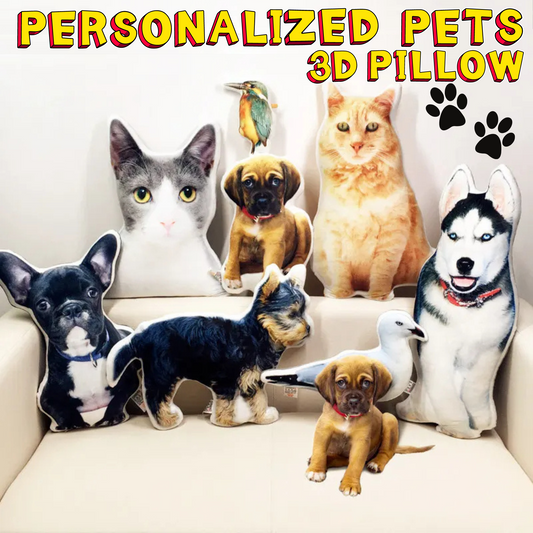 🐾 Custom 3D Pet Pillow 🐶 – Personalized Pillow for Your Furry Friends!