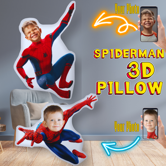 🕷️ Custom 3D Spiderman Pillow 🕸️ – Personalized Superhero Face Pillow for Marvel Fans!