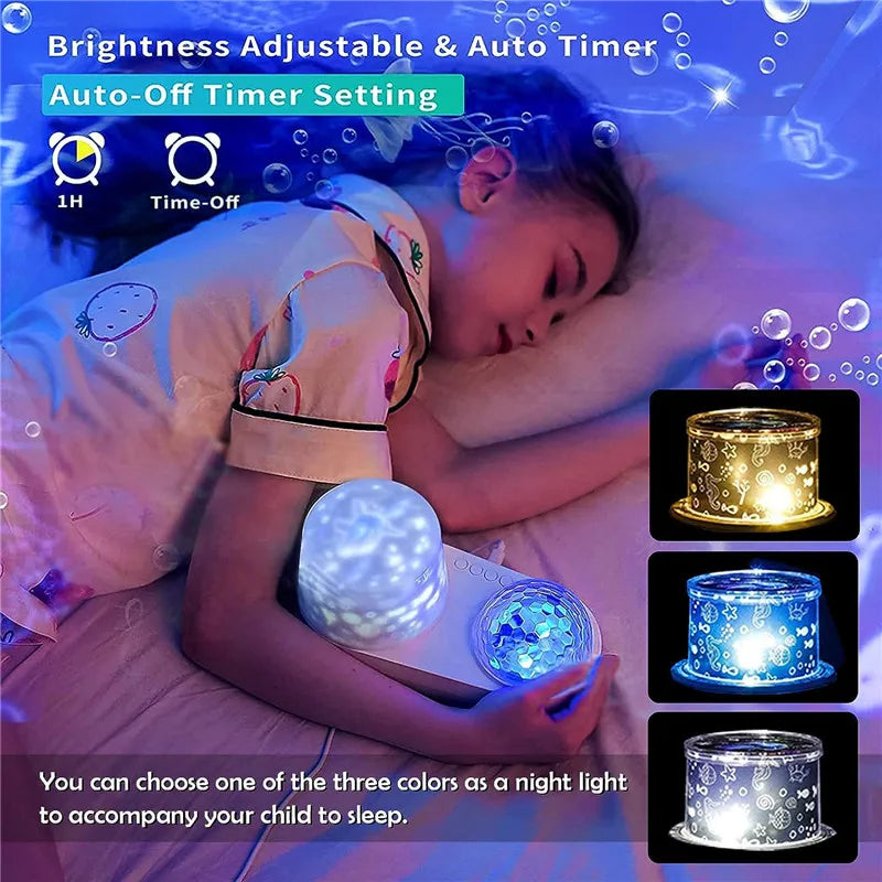 Enchanted 2-in-1 Ocean Dream & Starry Night 3D Projector – 6 Magical Themes for Dreamy Bedtimes