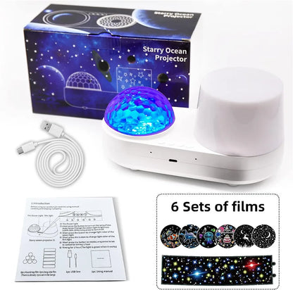 Enchanted 2-in-1 Ocean Dream & Starry Night 3D Projector – 6 Magical Themes for Dreamy Bedtimes