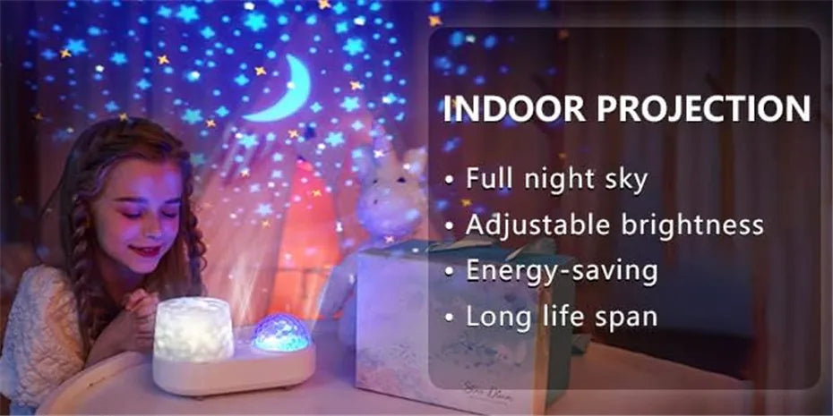 Enchanted 2-in-1 Ocean Dream & Starry Night 3D Projector – 6 Magical Themes for Dreamy Bedtimes