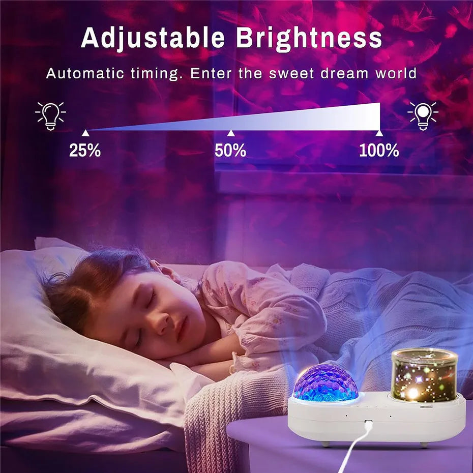 Enchanted 2-in-1 Ocean Dream & Starry Night 3D Projector – 6 Magical Themes for Dreamy Bedtimes