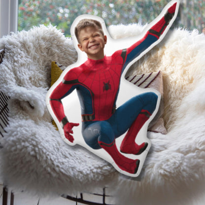 🕷️ Custom 3D Spiderman Pillow 🕸️ – Personalized Superhero Face Pillow for Marvel Fans!